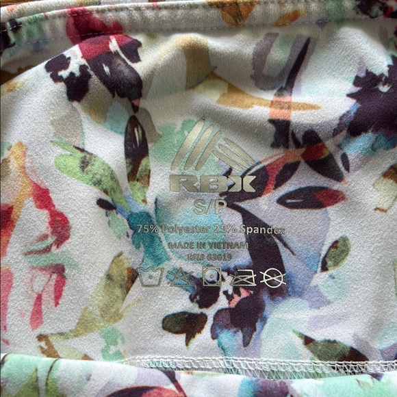 RBX Red and Pink Leggings Vibrant Floral Design - Picture 2 of 4